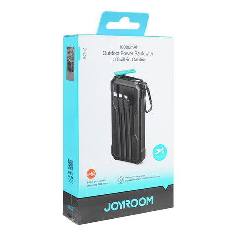 Joyroom Power Bank JR-L016 – 10000mAh Capacity, 3 Built-In Cables, Outdoor Use – Phone & Tablet | Convenient and Durable