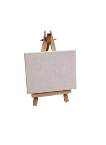 Keep Smiling Mini Display Easel with Canvas 8x10 cm – Mini Canvas, Sturdy Easel, Compact Size – Perfect for Small Art Display | Ready to Use