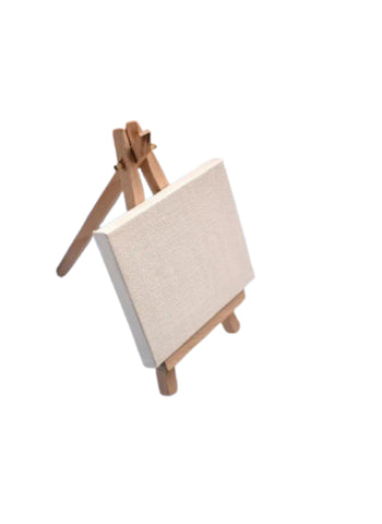 Keep Smiling Mini Display Easel with Canvas 8x10 cm – Mini Canvas, Sturdy Easel, Compact Size – Perfect for Small Art Display | Ready to Use