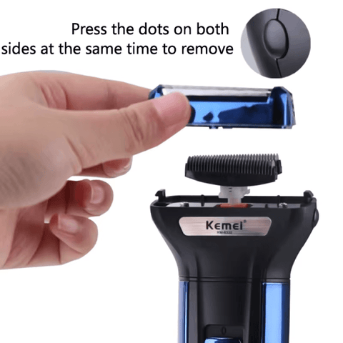 Kemei KM-6332 3-In-1 Rechargeable Electric Shaver & Trimmer – Multi-Function, Rechargeable, Ergonomic Design | Shaver & Trimmer