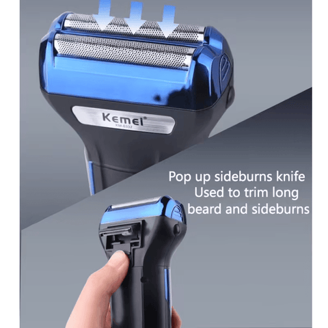 Kemei KM-6332 3-In-1 Rechargeable Electric Shaver & Trimmer – Multi-Function, Rechargeable, Ergonomic Design | Shaver & Trimmer