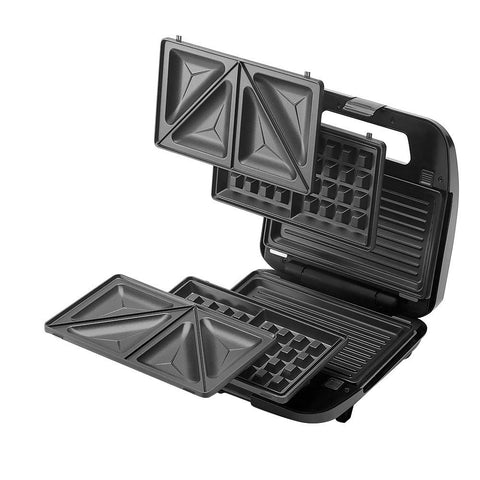 Kenwood SMM-02 3-in-1 Sandwich Maker – Non-Stick Plates, Cool Touch Handle, Includes Sandwich, Grill & Waffle Plates – Waffle Maker