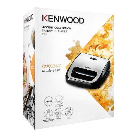 Kenwood SMM-02 3-in-1 Sandwich Maker – Non-Stick Plates, Cool Touch Handle, Includes Sandwich, Grill & Waffle Plates – Waffle Maker