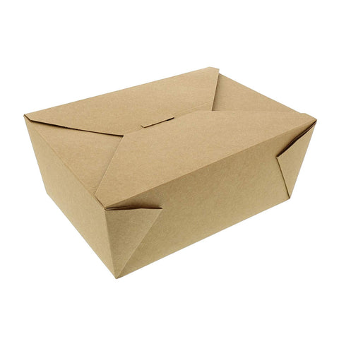 Kraft Takeout Containers Medium 7x5x2 Inches – Sturdy Kraft Paper, Ideal for Medium Portions, Eco-Friendly – Disposable Food Packaging | Great for Takeout and Delivery