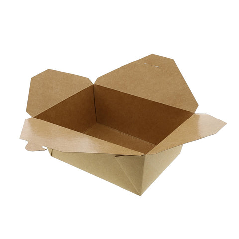 Kraft Takeout Containers Medium 7x5x2 Inches – Sturdy Kraft Paper, Ideal for Medium Portions, Eco-Friendly – Disposable Food Packaging | Great for Takeout and Delivery