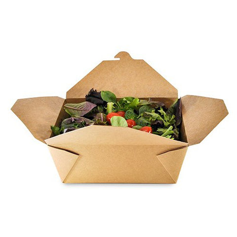 Kraft Takeout Containers Medium 7x5x2 Inches – Sturdy Kraft Paper, Ideal for Medium Portions, Eco-Friendly – Disposable Food Packaging | Great for Takeout and Delivery