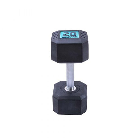 LIVEPRO Premium Square Rubber Dumbbell – Durable Fitness Weight for Strength Training