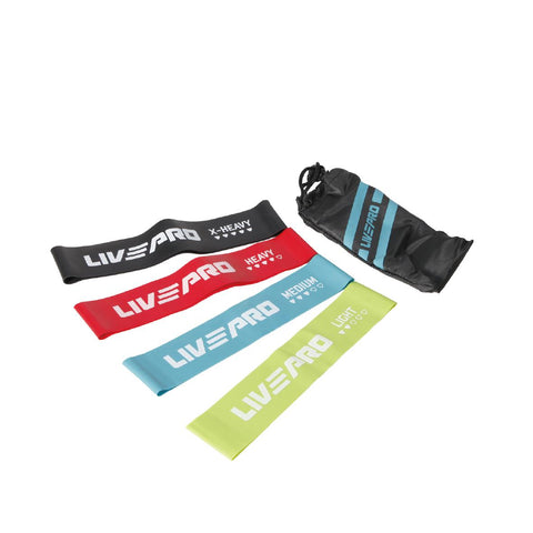 LIVEPRO Resistance Loop Band (4 Pcs Set) – Mini Bands for Strength Training and Flexibility