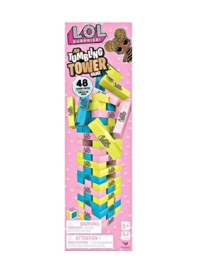 LOL Jumbling Tower Assorted Pink – Colorful Stacking, Suspenseful Fun, Family Play – Board Game | Tension with Every Move