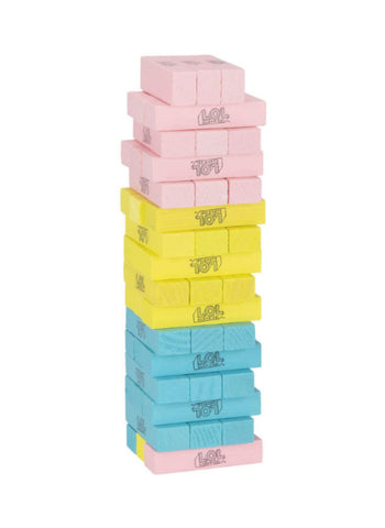 LOL Jumbling Tower Assorted Pink – Colorful Stacking, Suspenseful Fun, Family Play – Board Game | Tension with Every Move