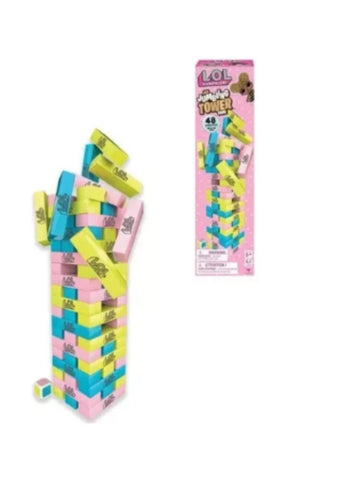 LOL Jumbling Tower Assorted Pink – Colorful Stacking, Suspenseful Fun, Family Play – Board Game | Tension with Every Move