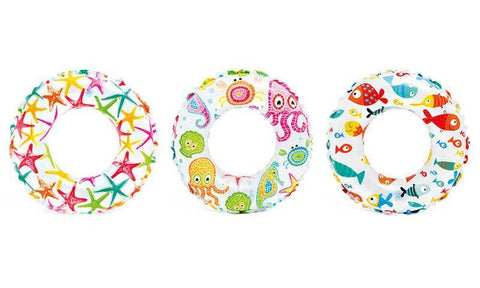 Intex Lively Print Swim Rings 24" – (6-10 Years) – Vibrant Design, Durable, Comfortable – Swim Floaties | Ideal for Active Kids