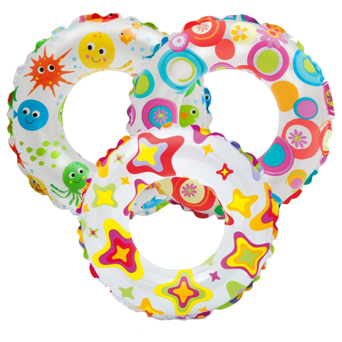 Intex Lively Print Swim Rings 24" – (6-10 Years) – Vibrant Design, Durable, Comfortable – Swim Floaties | Ideal for Active Kids