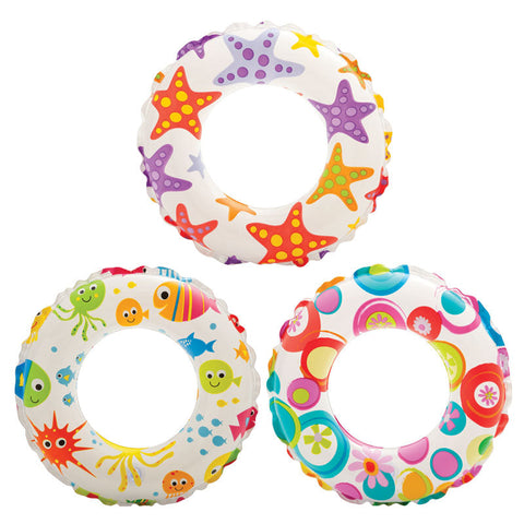 Intex Lively Print Swim Rings 24" – (6-10 Years) – Vibrant Design, Durable, Comfortable – Swim Floaties | Ideal for Active Kids