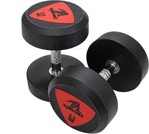 LIVEUP Deluxe Rubber Dumbbell– Non-Slip Grip, Durable Rubber, Hexagonal Shape – Perfect for Strength Training