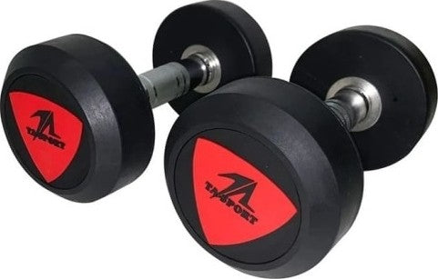 LIVEUP Deluxe Rubber Dumbbell– Non-Slip Grip, Durable Rubber, Hexagonal Shape – Perfect for Strength Training