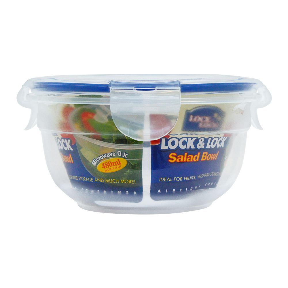 Lock & Lock Air Tight Round Salad Bowls – Large Capacity, Secure Seal, BPA-Free – Salad Bowl | Great for Family Meals