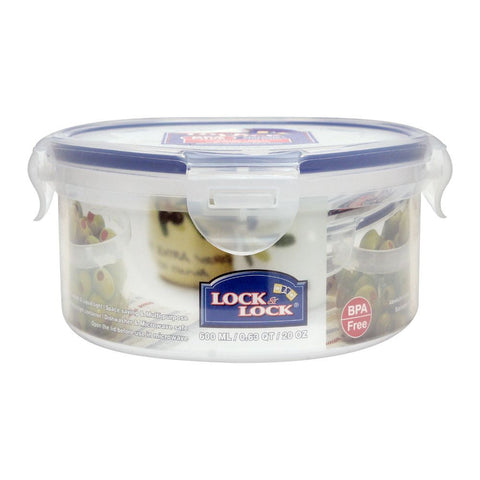 Lock & Lock Air Tight Round Short Food Container 600ml – Secure Seal, Compact Design, BPA-Free – Food Storage Container | Ideal for Daily Use