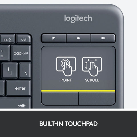 Logitech K400 Plus Wireless Touch Keyboard – Integrated Touchpad, Wireless Connectivity, Compact Design | Keyboard