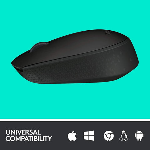 Logitech M170 Wireless Mouse – Black, 2.4 GHz Wireless Connection, 12-Month Battery Life, Ambidextrous Design – Ideal for Daily Use | Model: M170