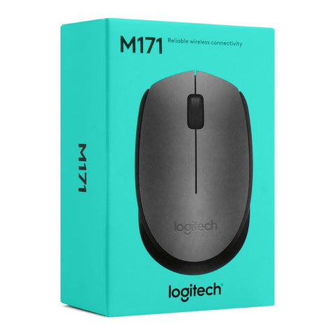 Logitech M171 Wireless Mouse – Black/Grey, Compact Design, 2.4 GHz Wireless Connection, 12-Month Battery Life – Ideal for Everyday Use | Model: M171