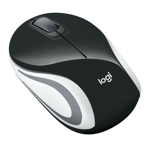 Logitech M187 Wireless Mini Mouse – Black/White, Ultra-Compact Design, 2.4 GHz Wireless Connection, Portable and Travel-Friendly – Ideal for On-the-Go Use | Model: M187