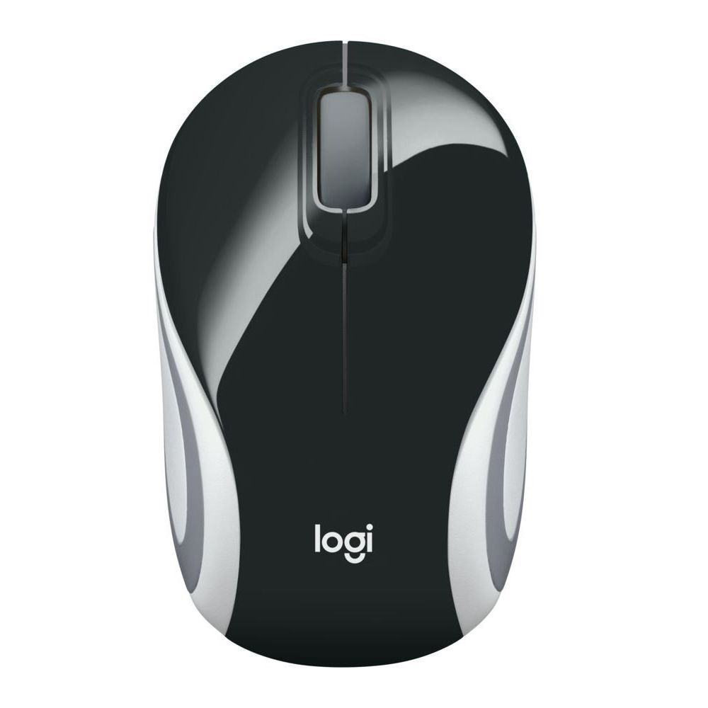 Logitech M187 Wireless Mini Mouse – Black/White, Ultra-Compact Design, 2.4 GHz Wireless Connection, Portable and Travel-Friendly – Ideal for On-the-Go Use | Model: M187