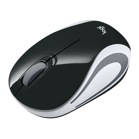 Logitech M187 Wireless Mini Mouse – Black/White, Ultra-Compact Design, 2.4 GHz Wireless Connection, Portable and Travel-Friendly – Ideal for On-the-Go Use | Model: M187