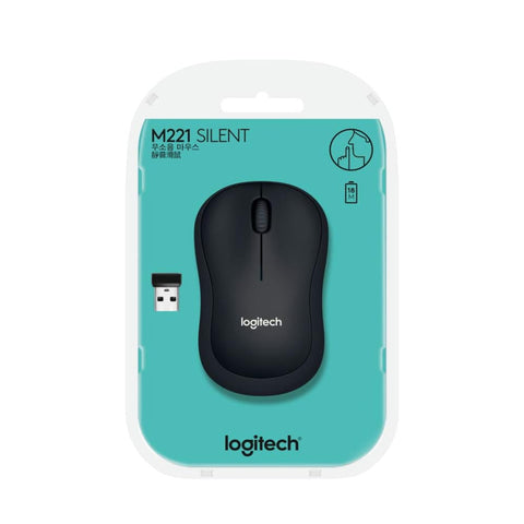 Logitech M221 Silent Wireless Mouse – Black, Noise Reduction, 2.4 GHz Wireless Connection, 18-Month Battery Life – Ideal for Quiet Environments | Model: M221