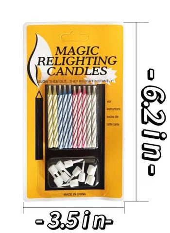 Magic Relighting Candles – Pack of 10, Birthday Cake Decoration | Reusable & Fun for Birthday Parties