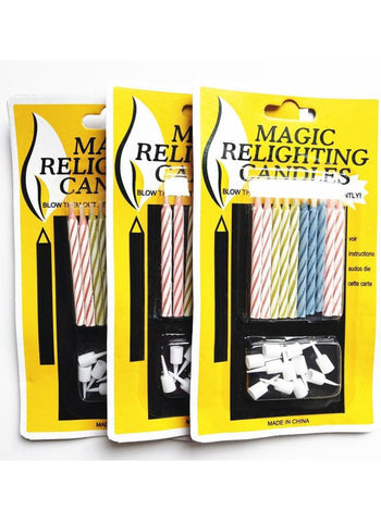 Magic Relighting Candles – Pack of 10, Birthday Cake Decoration | Reusable & Fun for Birthday Parties