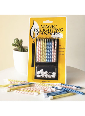 Magic Relighting Candles – Pack of 10, Birthday Cake Decoration | Reusable & Fun for Birthday Parties