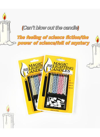 Magic Relighting Candles – Pack of 10, Birthday Cake Decoration | Reusable & Fun for Birthday Parties