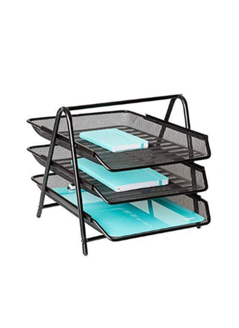 Metal Mesh File Rack – 2-Tier Desk Organizer, Office Accessories, Document Tray – Durable and Stylish | Ideal for Office and Home Use