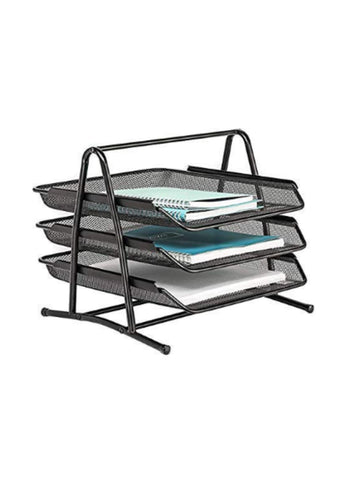 Metal Mesh File Rack – 2-Tier Desk Organizer, Office Accessories, Document Tray – Durable and Stylish | Ideal for Office and Home Use