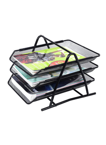 Metal Mesh File Rack – 2-Tier Desk Organizer, Office Accessories, Document Tray – Durable and Stylish | Ideal for Office and Home Use