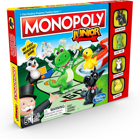 Monopoly Junior Board Game – Fun Real Estate & Money Management for Ages 5 and Up – Perfect for Young Players