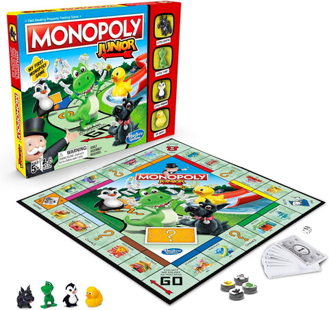 Monopoly Junior Board Game – Fun Real Estate & Money Management for Ages 5 and Up – Perfect for Young Players