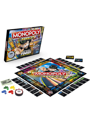 Monopoly Speed Board Game. Fast-Paced & Exciting, Shorter Gameplay Version | Perfect for Quick Game Sessions