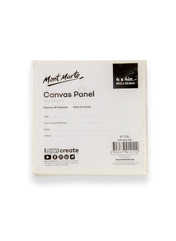 Mont Marte Canvas Panel 4x4 – Compact Canvas Panel, Smooth Texture, Durable Quality – Ideal for Small Art Projects | Display-Ready