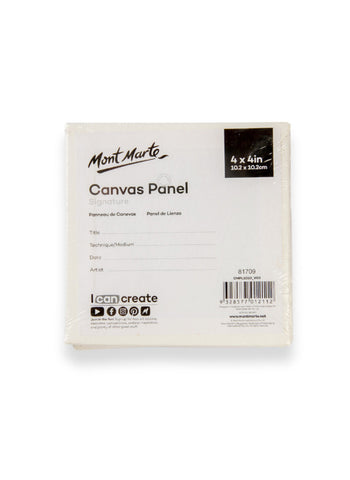 Mont Marte Canvas Panels 4x4in 5pcs – Set of 5, Small Panels, Smooth Texture – Perfect for Mini Art Projects | Display-Ready