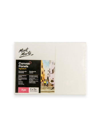 Mont Marte Canvas Panels 5x7in 3pcs MEA0019 – Set of 3, Quality Panels, Compact Size – Perfect for Art & Craft Projects | Ready to Display