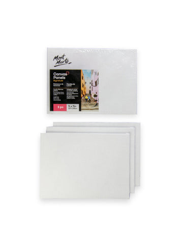 Mont Marte Canvas Panels 5x7in 3pcs MEA0019 – Set of 3, Quality Panels, Compact Size – Perfect for Art & Craft Projects | Ready to Display