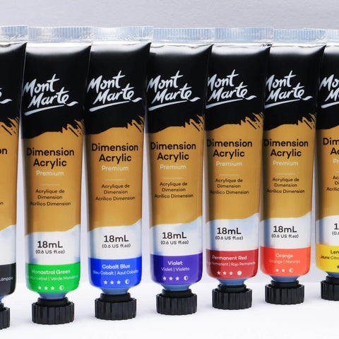 Mont Marte Dimension Acrylic Intro Set 8pcs 18ml PMSA8181 – Variety of Colors, Beginner Friendly, Versatile – Acrylic Paint Set | Ideal for Starters