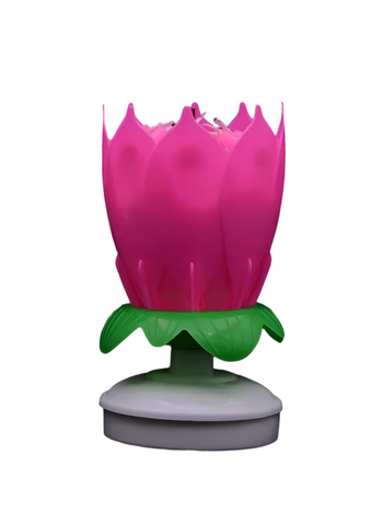 Musical Flower Rotating Birthday Candle – Ideal for Birthday Cake Decoration | Rotating & Musical Fun