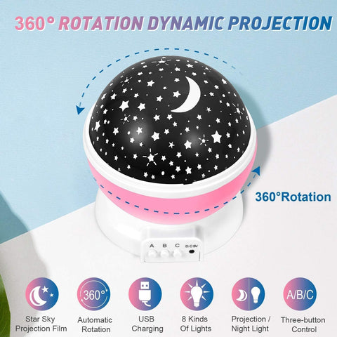 Night Light Star Lamp Starry Sky Projector – Starry Sky Effect, Night Light Function, Compact Design – Star Projector | Ideal for Kids' Rooms