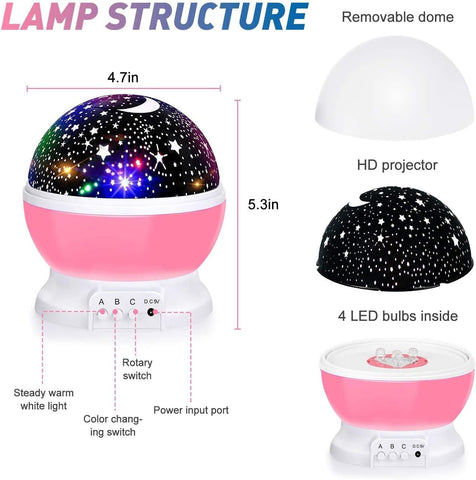 Night Light Star Lamp Starry Sky Projector – Starry Sky Effect, Night Light Function, Compact Design – Star Projector | Ideal for Kids' Rooms