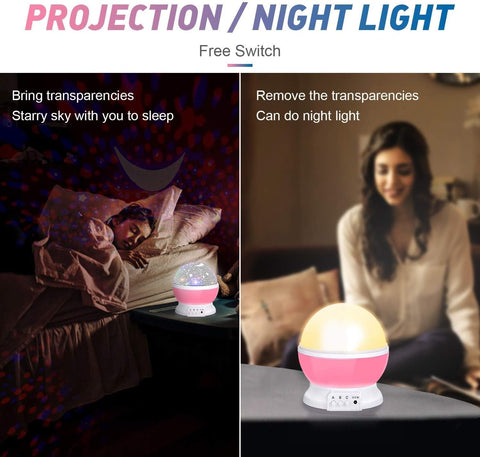 Night Light Star Lamp Starry Sky Projector – Starry Sky Effect, Night Light Function, Compact Design – Star Projector | Ideal for Kids' Rooms