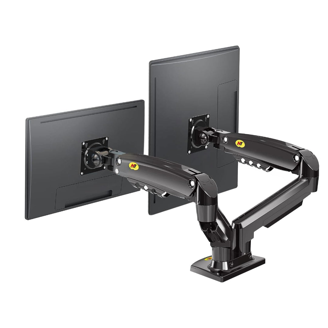 North Bayou NB F160 Dual Monitor VESA Desk Mount Arm – Supports 2 LCD/LED Screens, Monitor Mounts & Stands