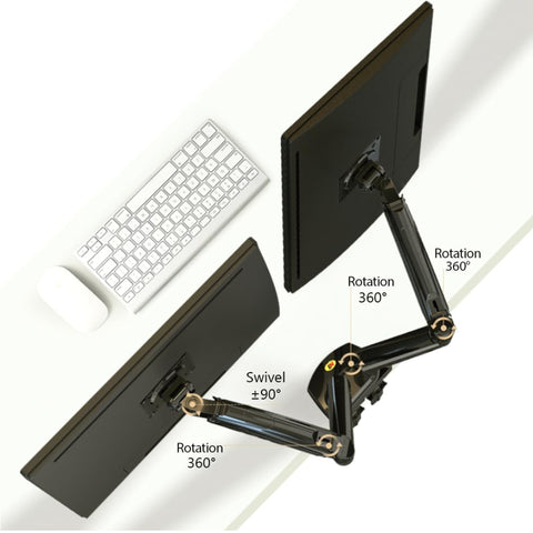 North Bayou NB F160 Dual Monitor VESA Desk Mount Arm – Supports 2 LCD/LED Screens, Monitor Mounts & Stands